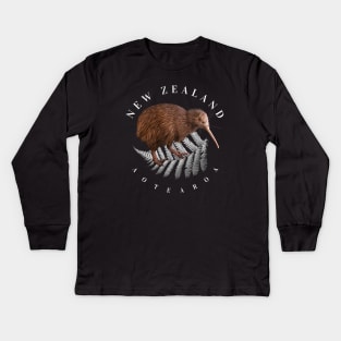 New Zealand Aotearoa Kids Long Sleeve T-Shirt